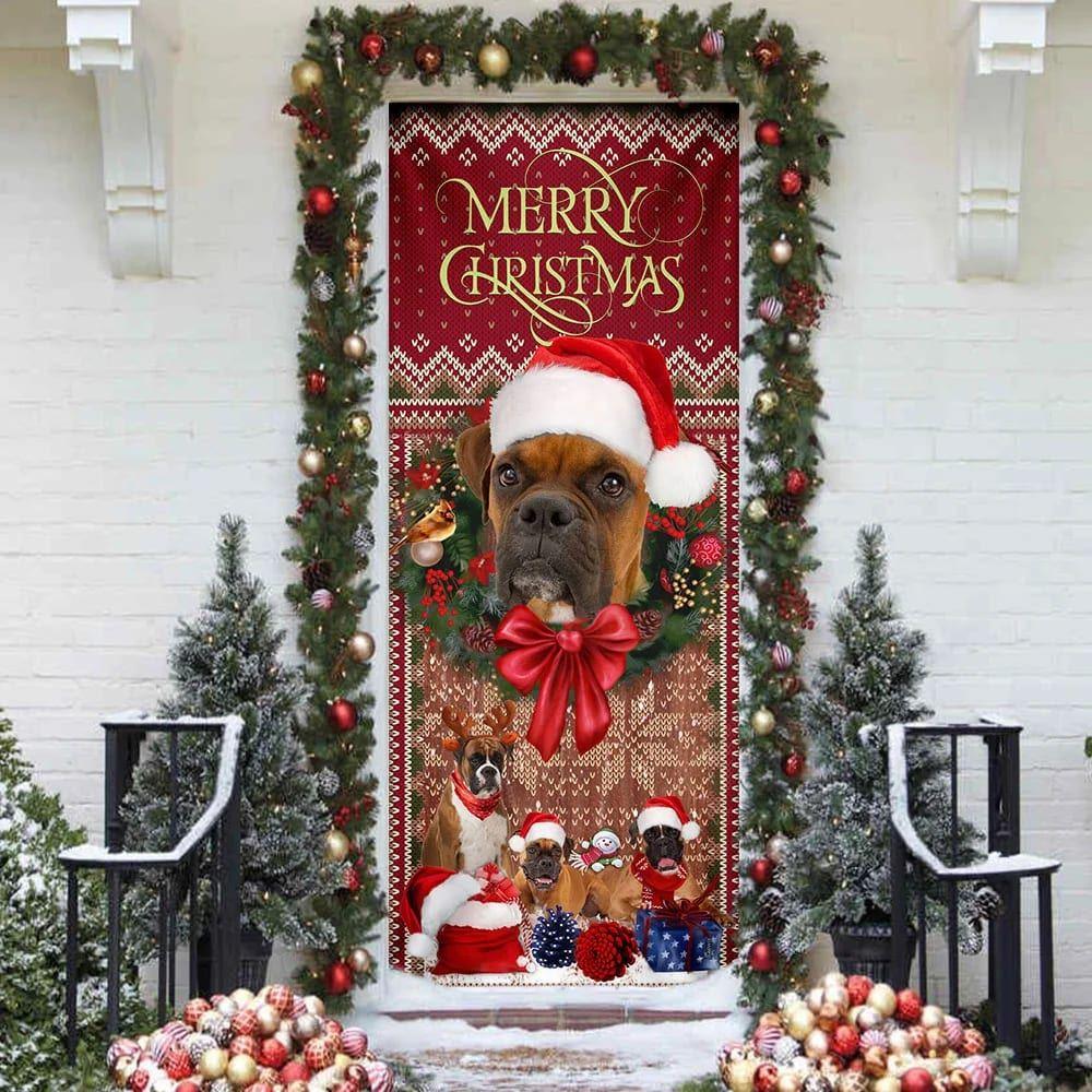 Christmas Door Cover, Christmas Begins With Boxer Door Cover