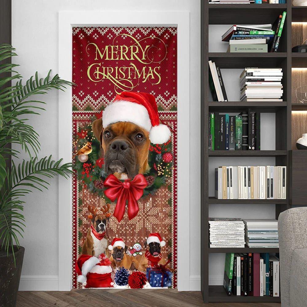 Christmas Door Cover, Christmas Begins With Boxer Door Cover