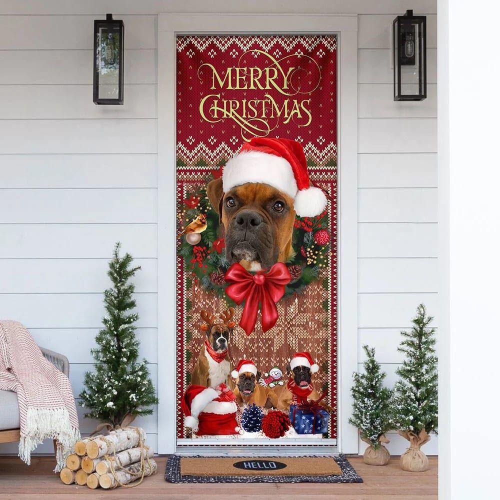 Christmas Door Cover, Christmas Begins With Boxer Door Cover