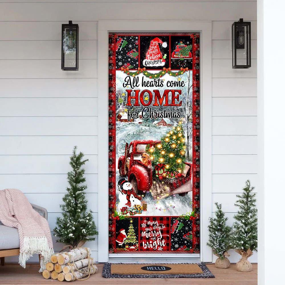 Christmas Door Cover, Christmas Door Cover All Hearts Come Home For Christmas Christmas Door Cover, Christmas Door Cover All Hearts Come Home For Christmas