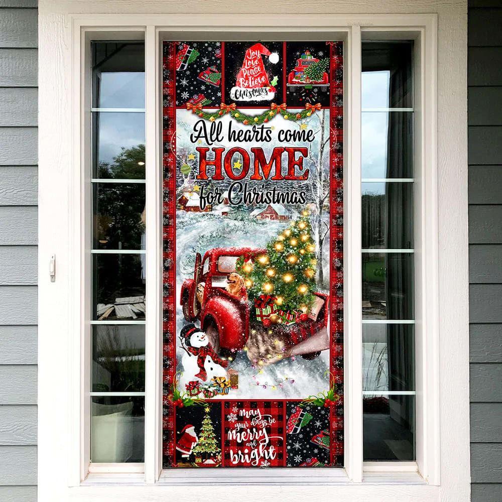 Christmas Door Cover, Christmas Door Cover All Hearts Come Home For Christmas Christmas Door Cover, Christmas Door Cover All Hearts Come Home For Christmas