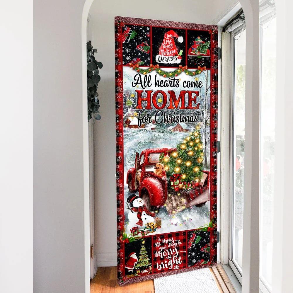 Christmas Door Cover, Christmas Door Cover All Hearts Come Home For Christmas Christmas Door Cover, Christmas Door Cover All Hearts Come Home For Christmas