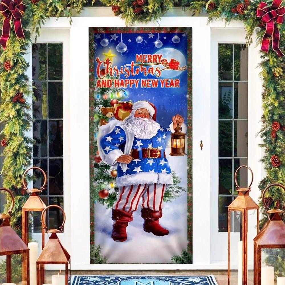 Christmas Door Cover, Christmas Door Cover Santa Merry Christmas And Happy New Year Christmas Door Cover, Christmas Door Cover Santa Merry Christmas And Happy New Year