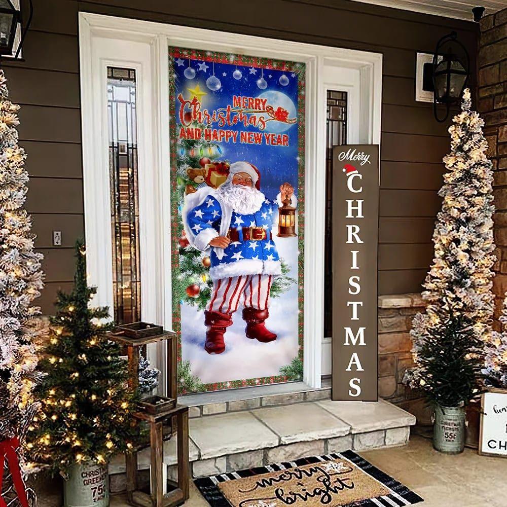 Christmas Door Cover, Christmas Door Cover Santa Merry Christmas And Happy New Year Christmas Door Cover, Christmas Door Cover Santa Merry Christmas And Happy New Year