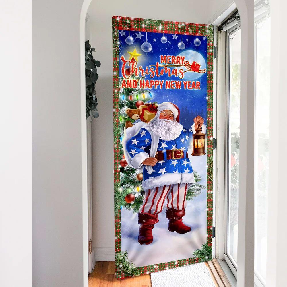 Christmas Door Cover, Christmas Door Cover Santa Merry Christmas And Happy New Year Christmas Door Cover, Christmas Door Cover Santa Merry Christmas And Happy New Year