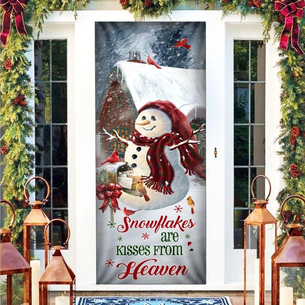 Christmas Door Cover, Christmas Door Cover Snowflakes Are Kisses From Heaven Christmas Door Cover, Christmas Door Cover Snowflakes Are Kisses From Heaven