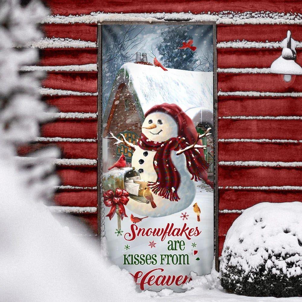 Christmas Door Cover, Christmas Door Cover Snowflakes Are Kisses From Heaven Christmas Door Cover, Christmas Door Cover Snowflakes Are Kisses From Heaven