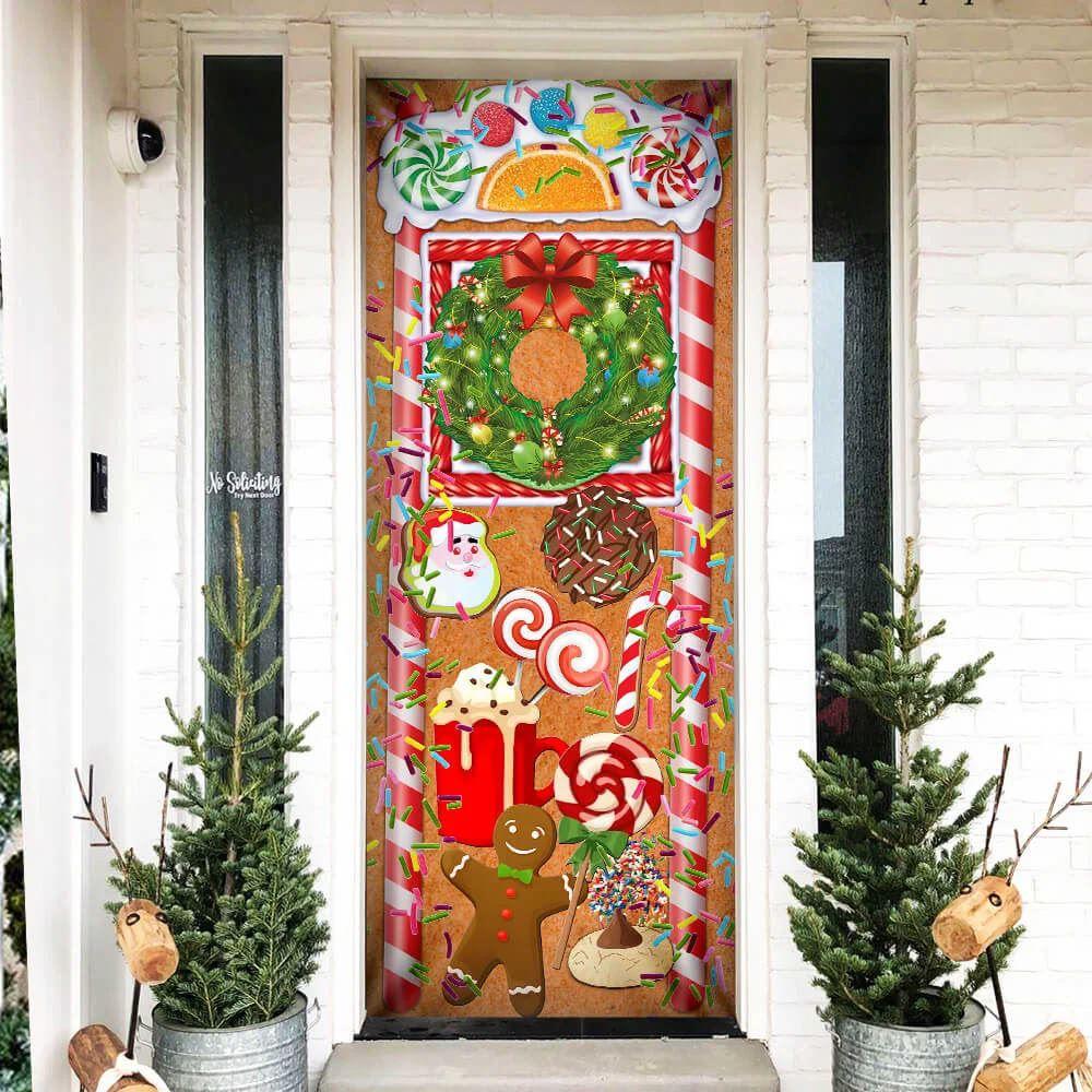 Christmas Door Cover, Christmas Ginger Bread Door Cover, Door Christmas Cover