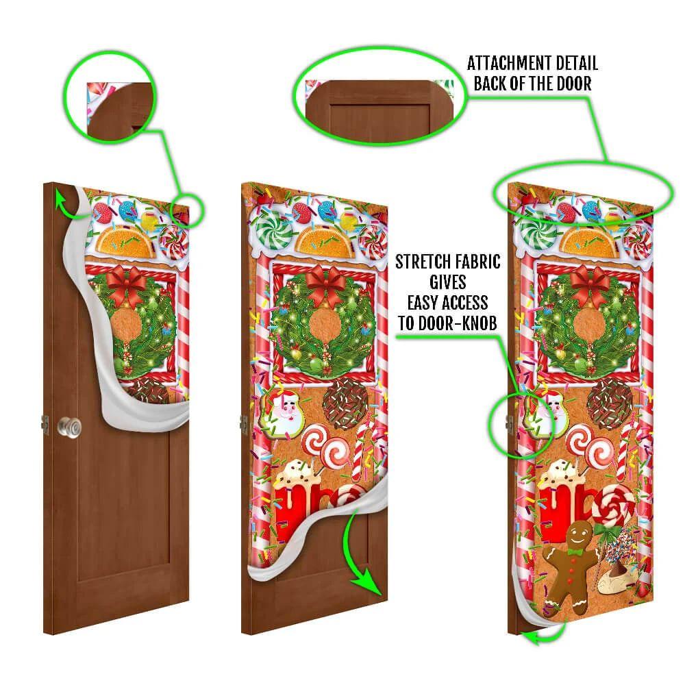 Christmas Door Cover, Christmas Ginger Bread Door Cover, Door Christmas Cover