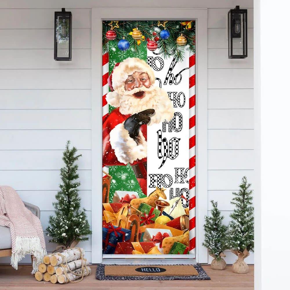 Christmas Door Cover, Christmas Santa Door Cover Hoho Christmas Door Cover, Christmas Santa Door Cover Hoho