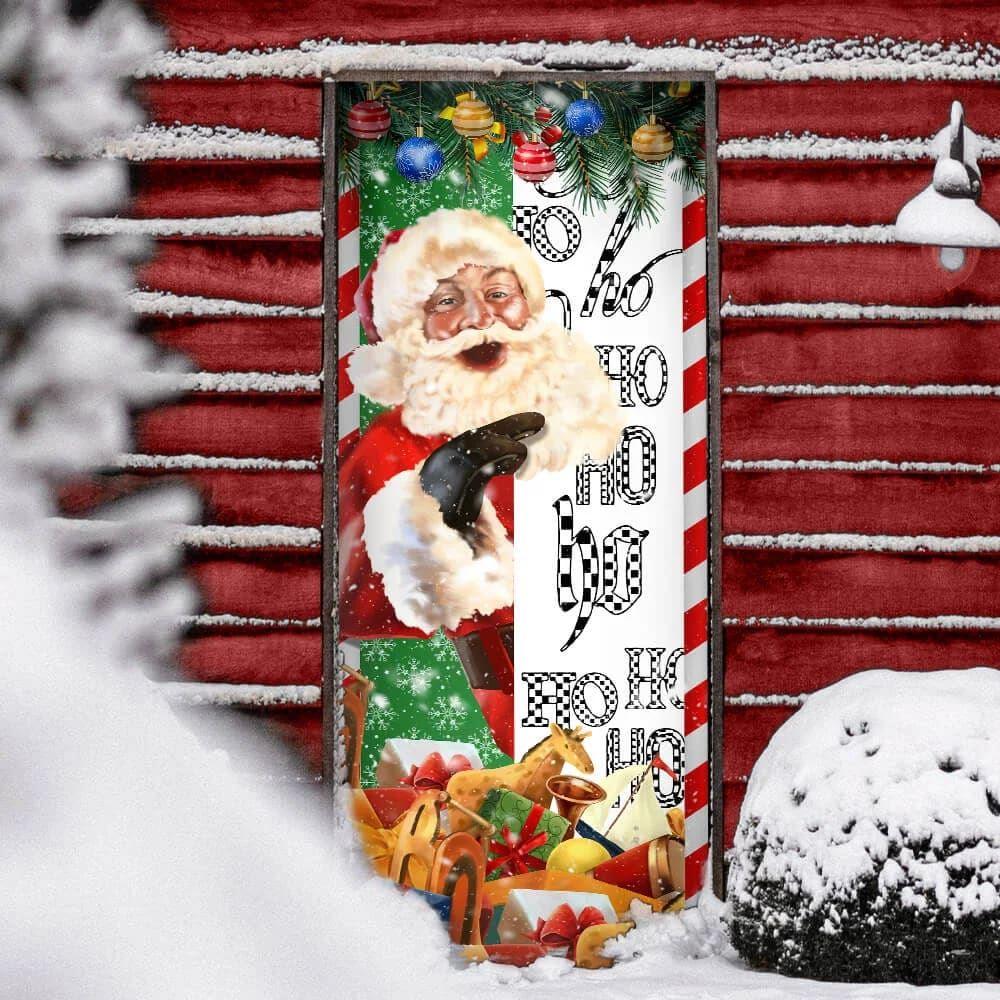 Christmas Door Cover, Christmas Santa Door Cover Hoho Christmas Door Cover, Christmas Santa Door Cover Hoho