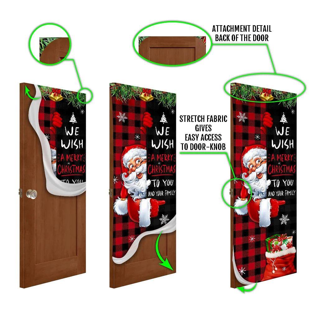 Christmas Door Cover, Christmas We Wish You A Merry Christmas To You And Your Family Door Cover