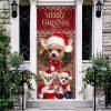 Christmas Door Cover, Corgi Happy House Christmas Door Cover, Gift For Corgi Lover