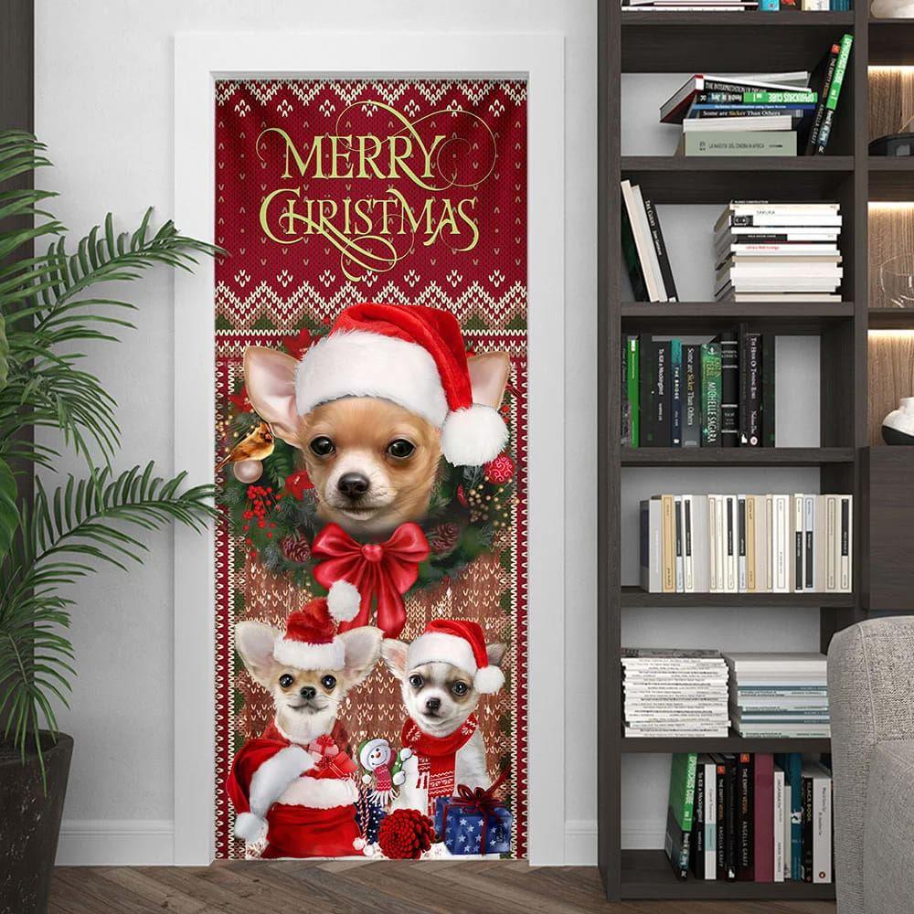 Christmas Door Cover, Dachshund Happy House Christmas Door Cover, Dachshund Lover Gifts