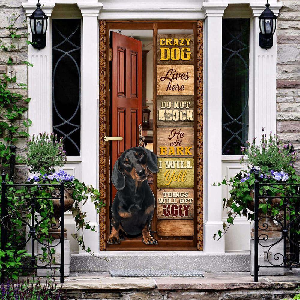 Christmas Door Cover, Dachshund Lives Here Door Cover, Perfect Gift for Dachshund Lovers, Christmas Gift For Dog Lover