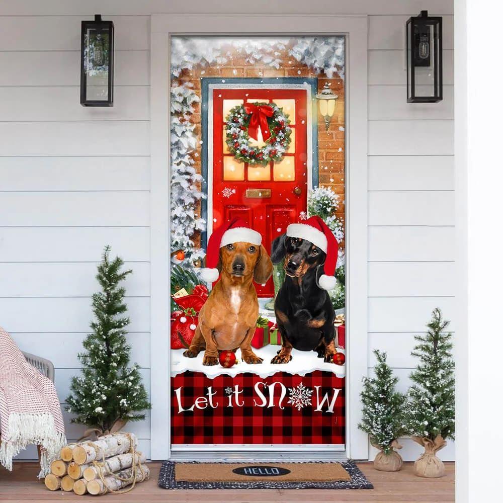 Christmas Door Cover, Dachshunds Christmas Door Cover, Dachshund Lover Gifts, Door Christmas Cover Christmas Door Cover, Dachshunds Christmas Door Cover, Dachshund Lover Gifts, Door Christmas Cover