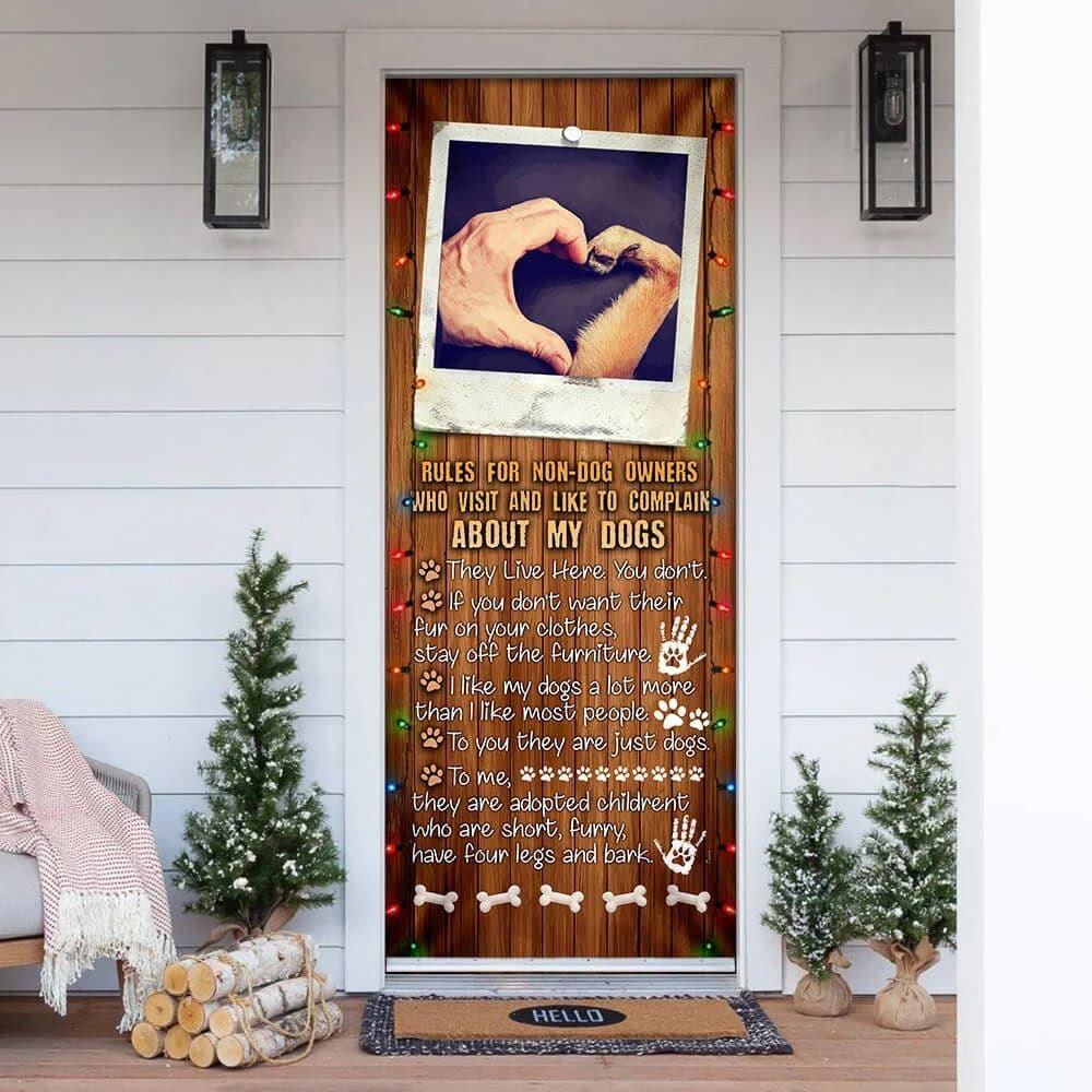 Christmas Door Cover, Dog House Rules Door Cover, Christmas Gift For Dog Lover Christmas Door Cover, Dog House Rules Door Cover, Christmas Gift For Dog Lover