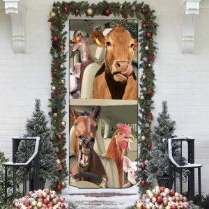 Christmas Door Cover, Driving Farm Animals Right&hellip;
