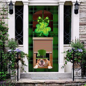 Christmas Door Cover, English Bulldog Lucky green&hellip;