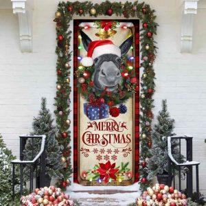 Christmas Door Cover, Farm Cattle Donkey Merry&hellip;