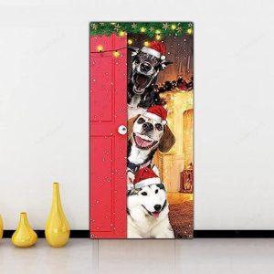 Christmas Door Cover Festive Santa Dogs Merry Christmas Door Cover Xmas Party Supplies 4 bj9bqw.jpg