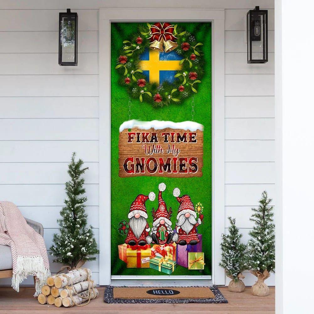 Christmas Door Cover, Fika Time With My Gnomies Door Cover