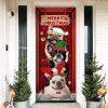 Christmas Door Cover, Festive Santa Dogs Merry Christmas Door Cover, Xmas Party Supplies