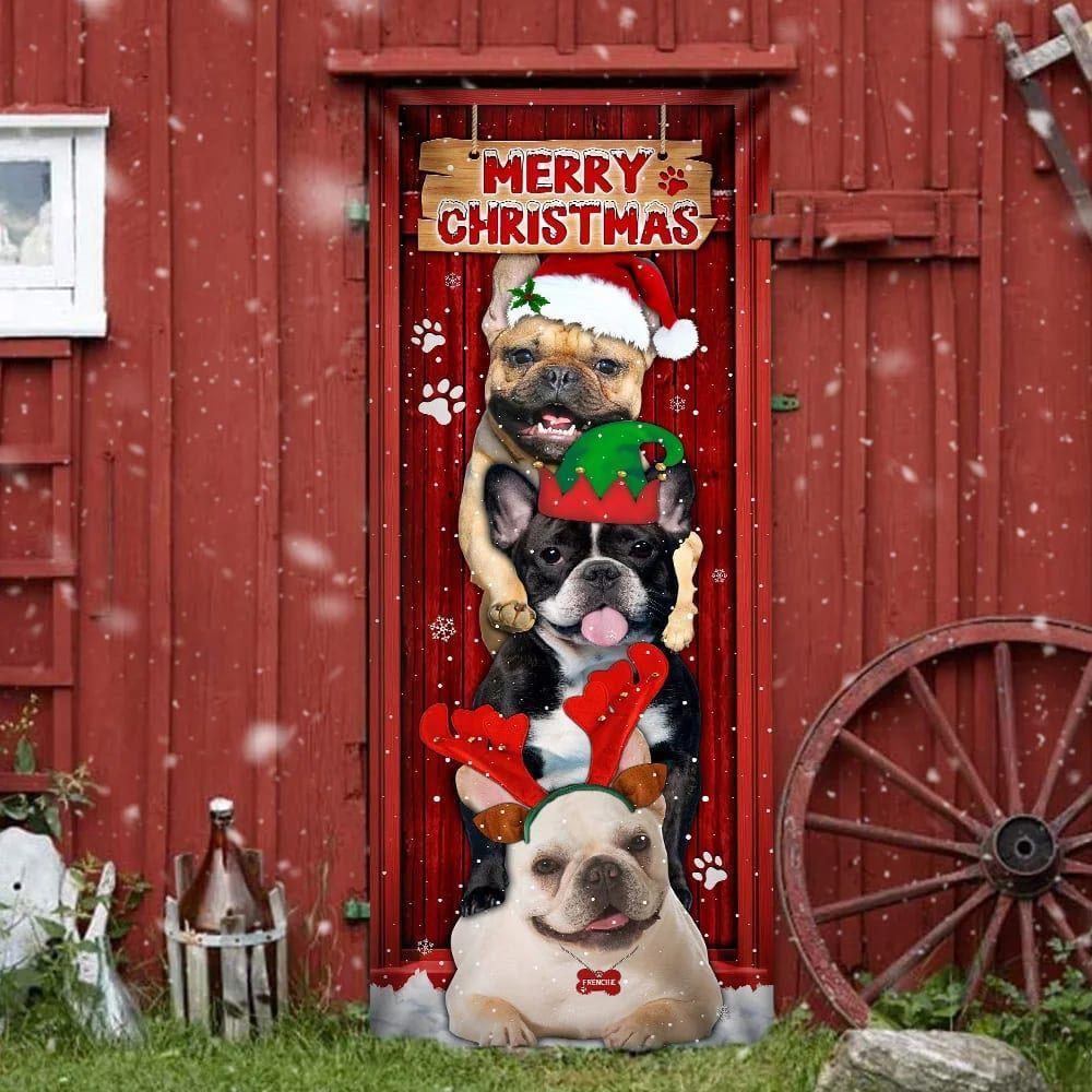 Christmas Door Cover, Frenchie Merry Christmas Door Cover Christmas Door Cover, Frenchie Merry Christmas Door Cover