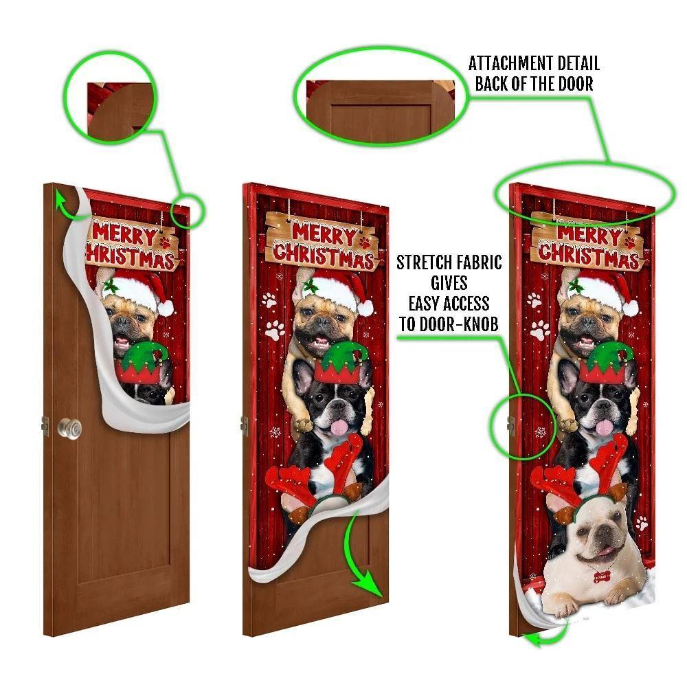 Christmas Door Cover, Frenchie Merry Christmas Door Cover Christmas Door Cover, Frenchie Merry Christmas Door Cover