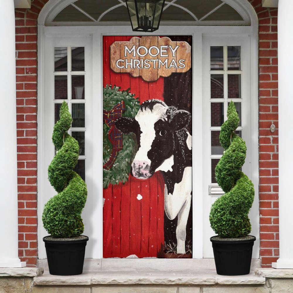 Christmas Door Cover, Funny Cow Merry Christmas Door Cover, Xmas Door Covers, Christmas Door Coverings