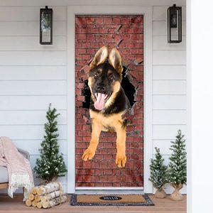 Christmas Door Cover, German Shepherd Broken Wall,&hellip;