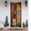 Christmas Door Cover, German Shepherd Broken Wall, Dog Lover Door Cover, Christmas Gift For Dog Lover