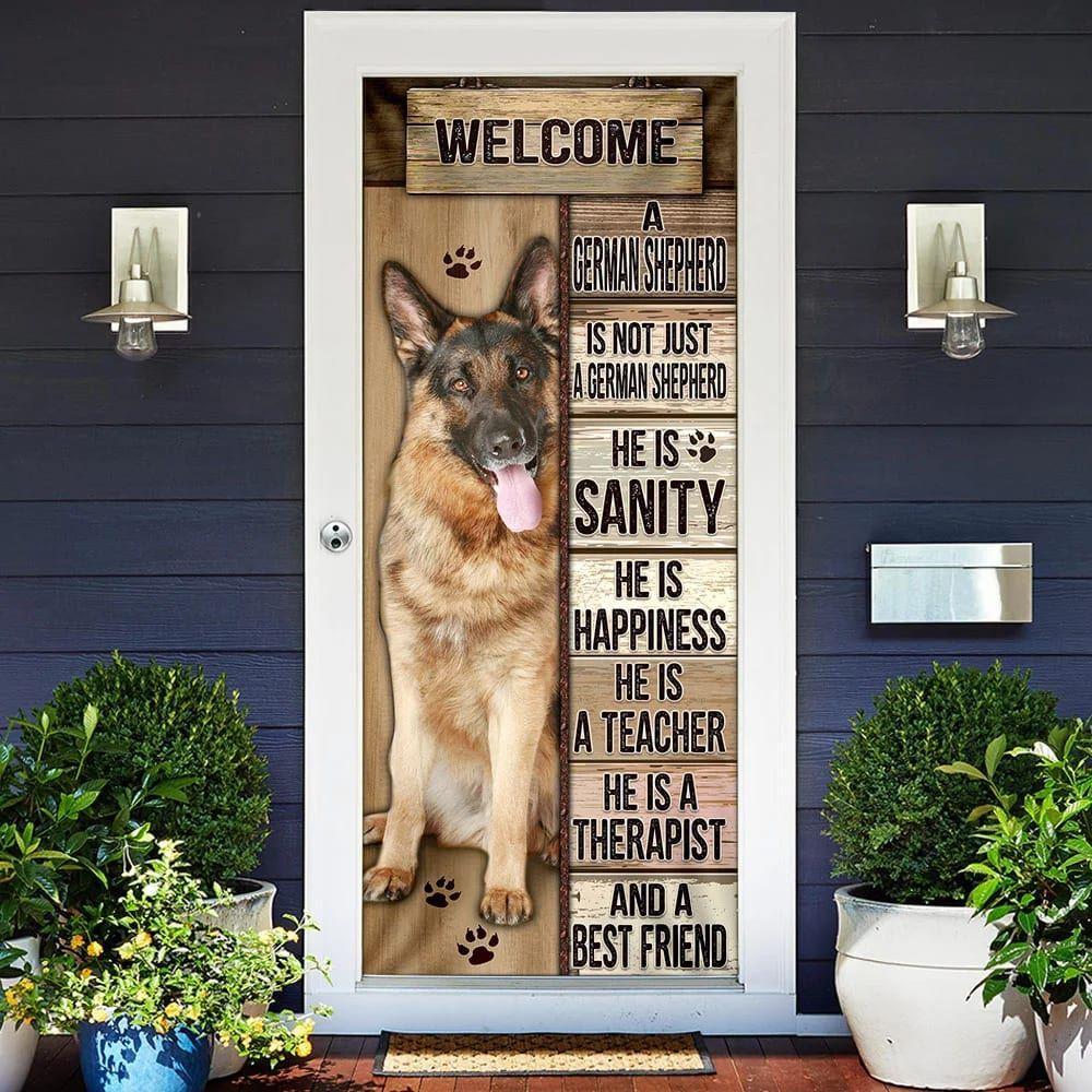 Christmas Door Cover, German Shepherd Door Cover, Housewarming Gifts, Christmas Gift For Dog Lover