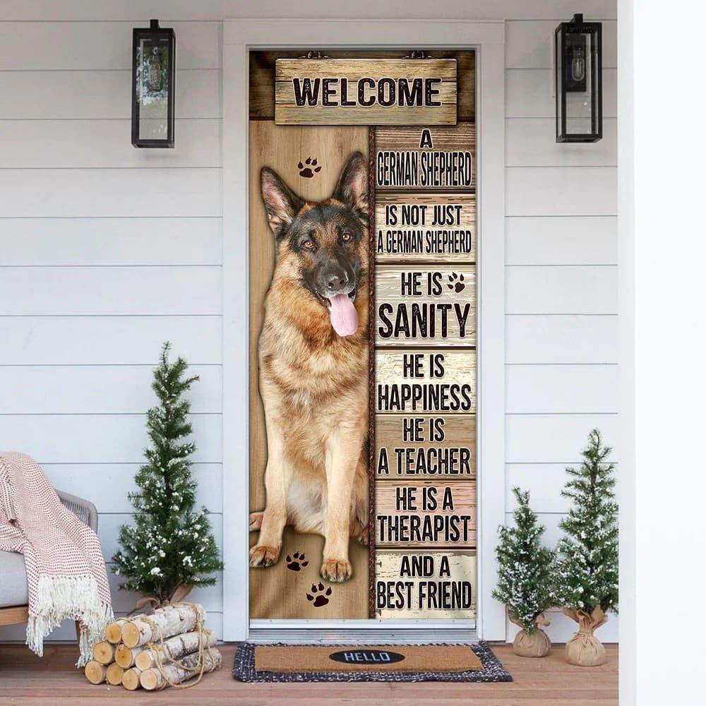Christmas Door Cover, German Shepherd Door Cover, Housewarming Gifts, Christmas Gift For Dog Lover