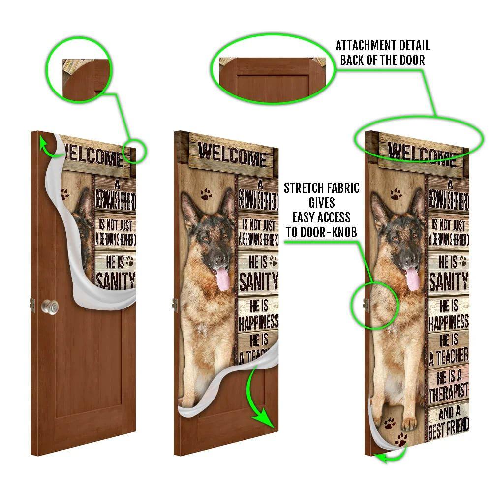 Christmas Door Cover, German Shepherd Door Cover, Housewarming Gifts, Christmas Gift For Dog Lover