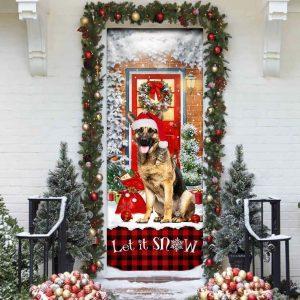 Christmas Door Cover German Shepherd Door Cover Let It Snow Christmas Door Cover 3 ladgh0.jpg