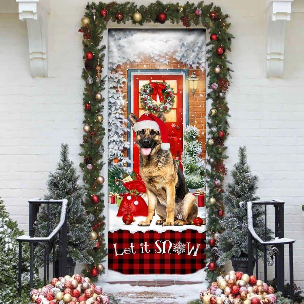 Christmas Door Cover, German Shepherd Door Cover, Let It Snow Christmas Door Cover Christmas Door Cover, German Shepherd Door Cover, Let It Snow Christmas Door Cover