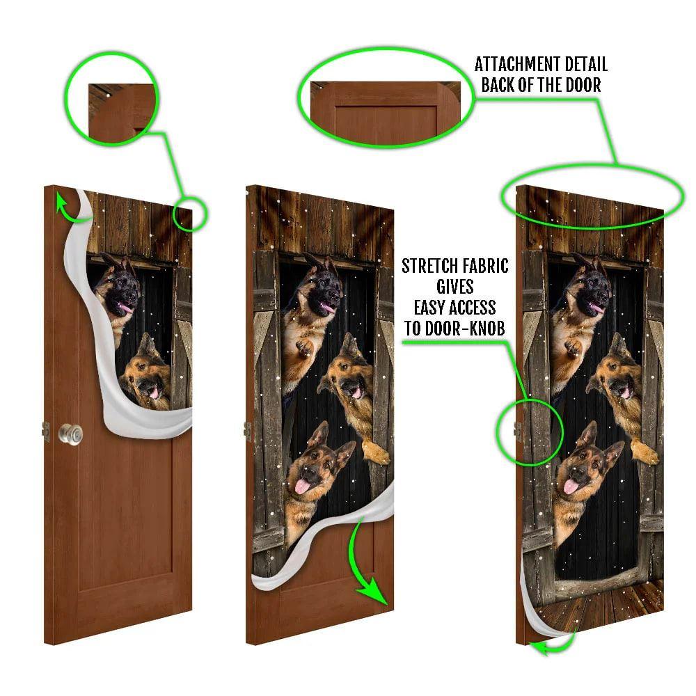 Christmas Door Cover, German Shepherd Happy Farmhouse Door Cover, Christmas Gift For Dog Lover Christmas Door Cover, German Shepherd Happy Farmhouse Door Cover, Christmas Gift For Dog Lover