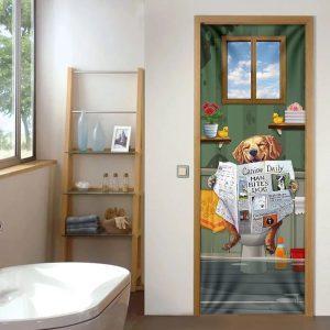 Christmas Door Cover Golden Retriever Bathroom Door Cover Christmas Gift For Dog Lover 4 giwmyh.jpg