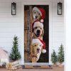 Christmas Door Cover, Golden Retriever Happy House Christmas Door Cover