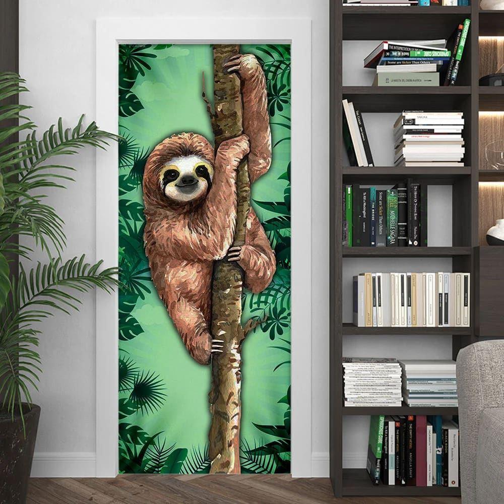 Christmas Door Cover, Happy Sloth Door Cover, Xmas Door Covers, Christmas Door Coverings