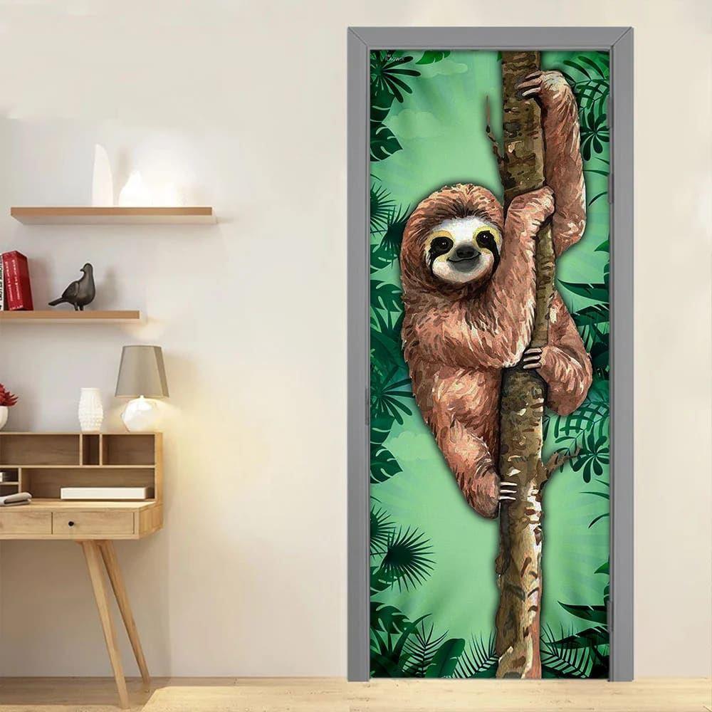 Christmas Door Cover, Happy Sloth Door Cover, Xmas Door Covers, Christmas Door Coverings
