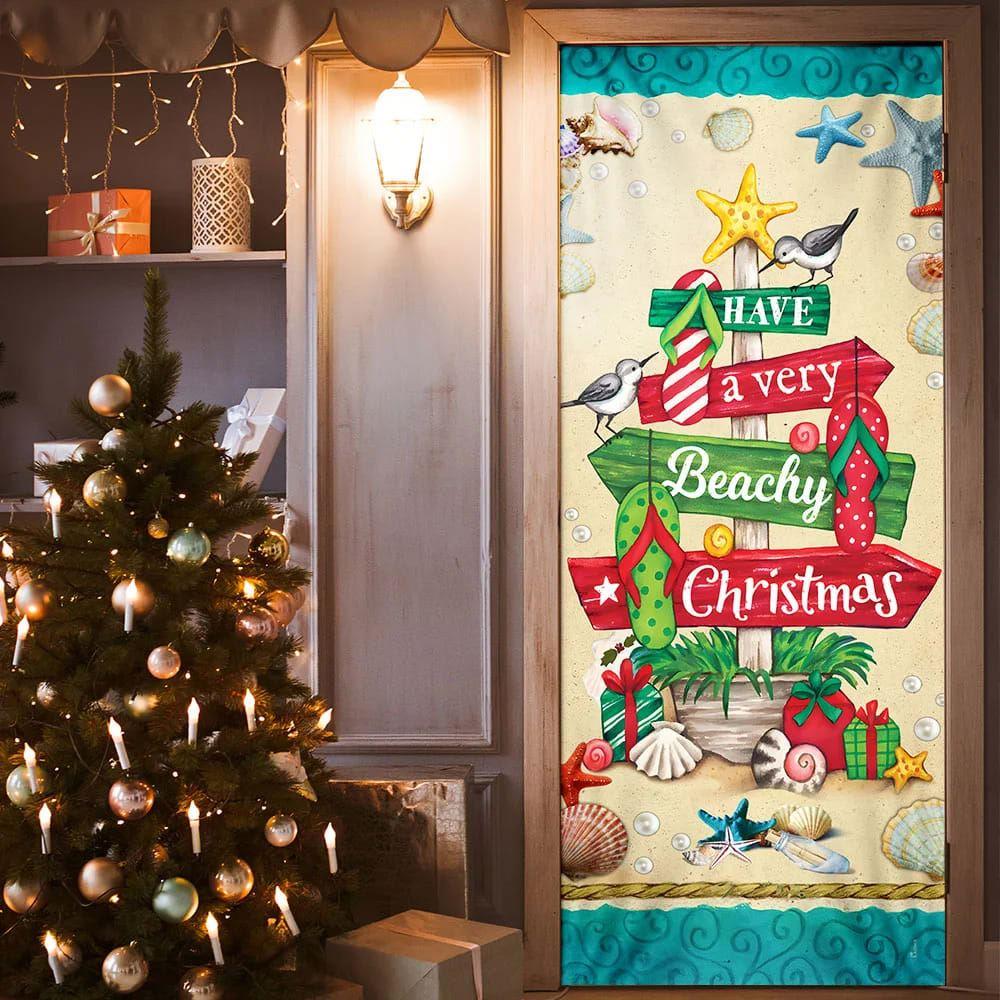 Christmas Door Cover, Have A Very Beachy Christmas Door Cover