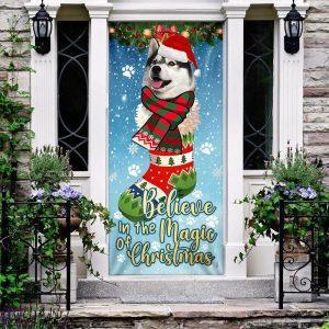 Christmas Door Cover, Husky In Sock Door&hellip;
