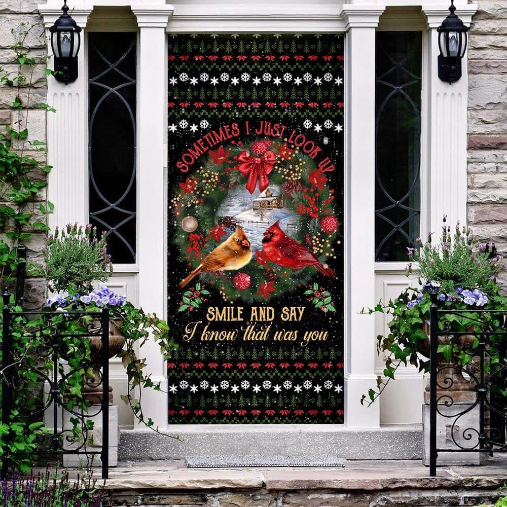 Christmas Door Cover, I Know That Was You Red Birds Door Cover, Xmas Door Covers, Christmas Door Coverings