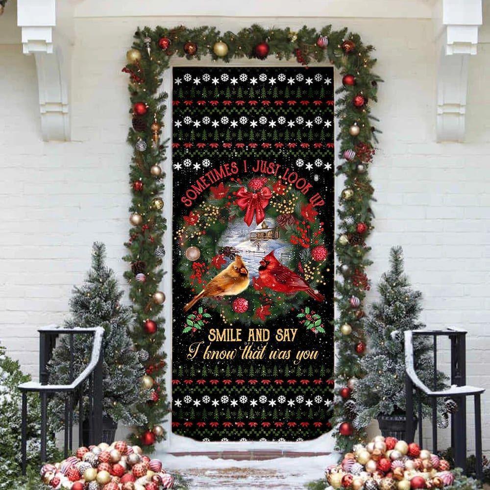 Christmas Door Cover, I Know That Was You Red Birds Door Cover, Xmas Door Covers, Christmas Door Coverings