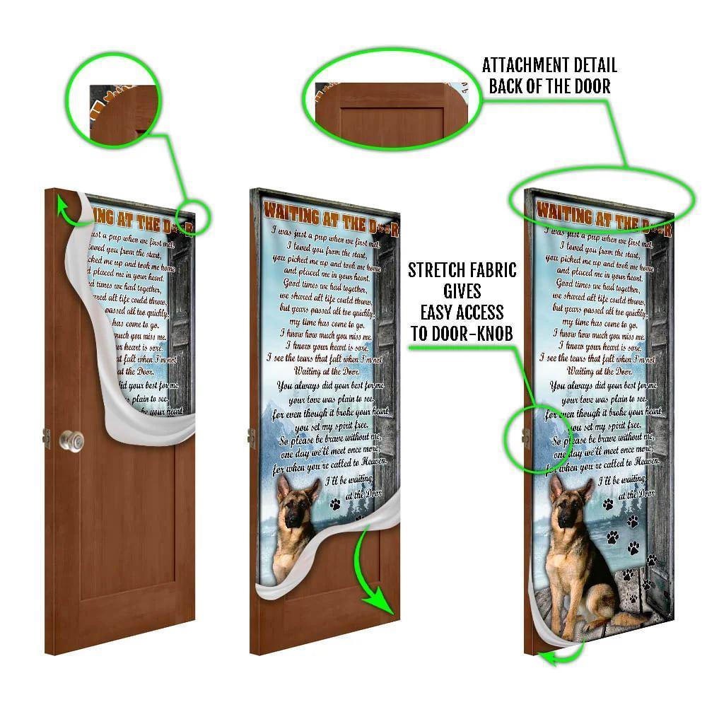 Christmas Door Cover, I’ll Be Waiting At The Door, German Shepherd Door Cover, Christmas Gift For Dog Lover