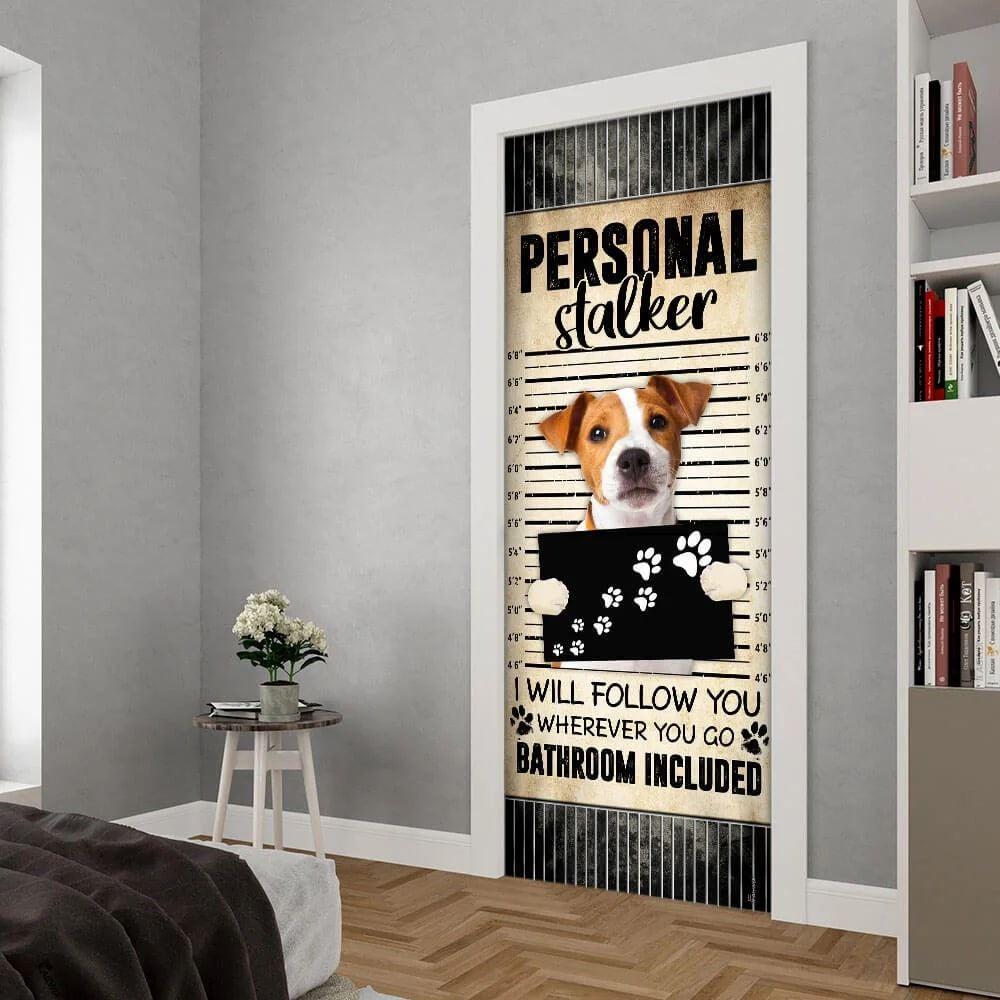 Christmas Door Cover, Jack Russell Terrier I Will Follow You Wherever You Go Bathroom Included Door Cover, Christmas Gift For Dog Lover