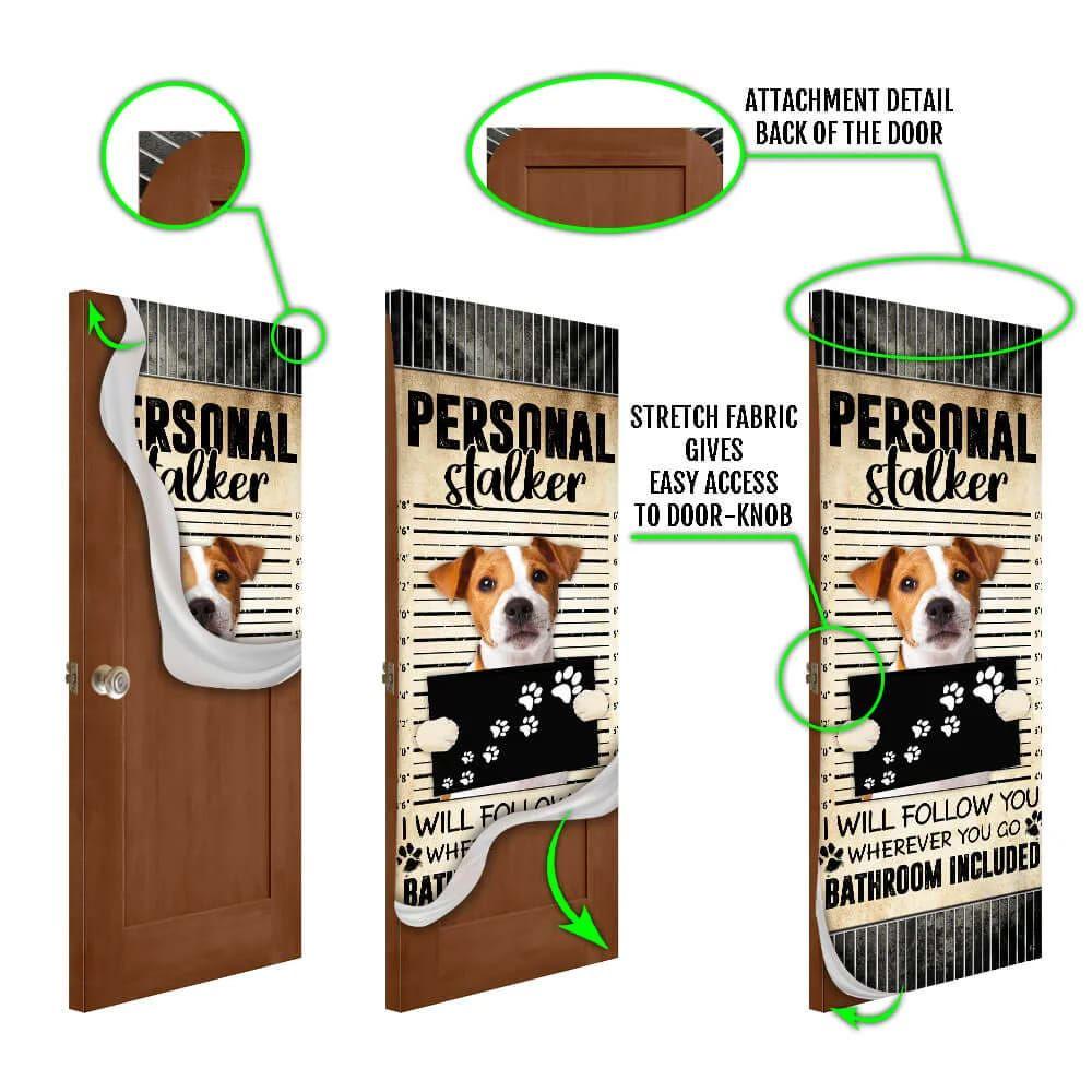 Christmas Door Cover, Jack Russell Terrier I Will Follow You Wherever You Go Bathroom Included Door Cover, Christmas Gift For Dog Lover