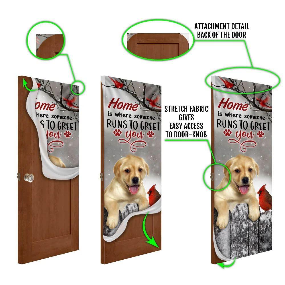 Christmas Door Cover, Labrador Retriever Home Is Where Someone Runs To Greet You Door Cover Christmas Door Cover, Labrador Retriever Home Is Where Someone Runs To Greet You Door Cover